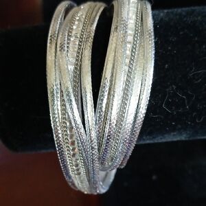Elegant Silver Bangle Set
